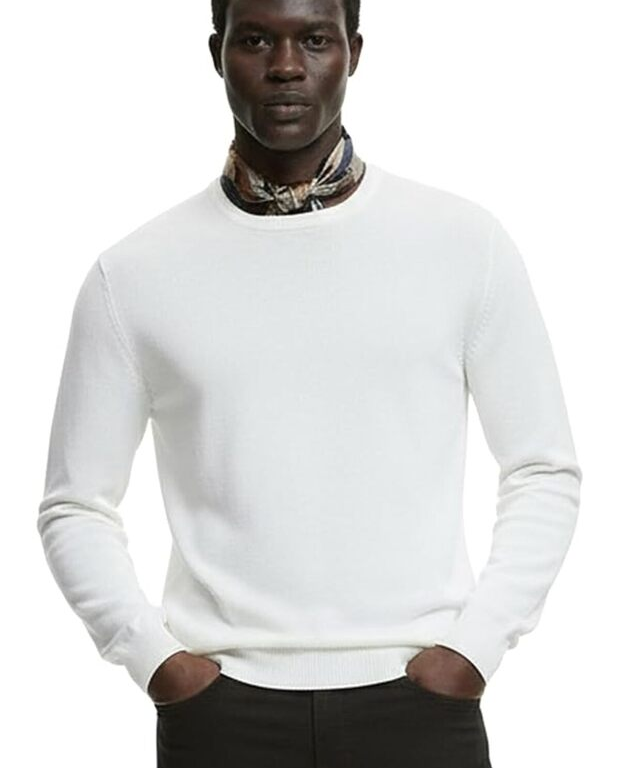 Premium Erkek Triko Kazak Tomasso - Beyaz