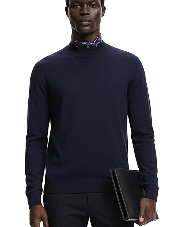 Premium Erkek Yarım Balıkçı Yaka Triko Kazak Gregorio - Lacivert